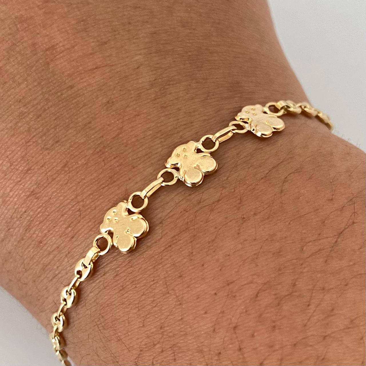 Pulso tejido gc triple oso ts Oro amarillo 18k 2,45 Gr / 3,2 mm / 17,5 Cm Broche 0,15